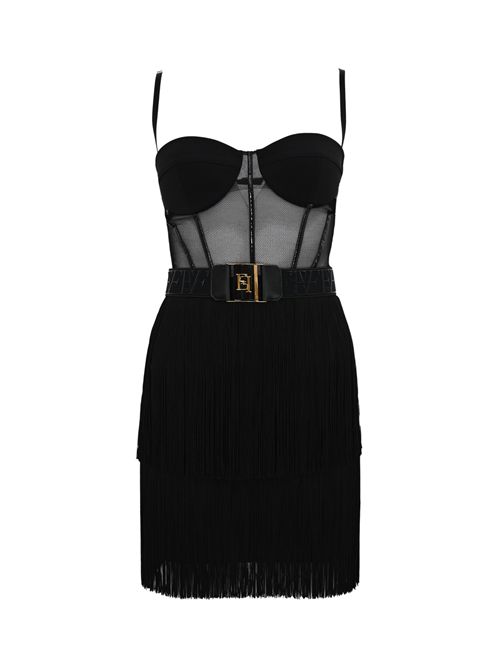 Abito in tulle con frange Elisabetta Franchi | AB82556E2110